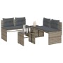Set de sofás de jardín 4 pzas y cojines ratán sintético gris de , Conjuntos de jardín - Ref: Foro24-4003880, Precio: 286,39 €...