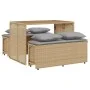 Set comedor de jardín 3 pzas con cojines ratán sintético beige by , Garden sets - Ref: Foro24-4003905, Price: 246,89 €, Disco...