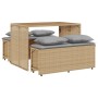 Set comedor de jardín 3 pzas con cojines ratán sintético beige by , Garden sets - Ref: Foro24-4003905, Price: 246,60 €, Disco...