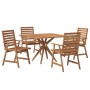 Juego de comedor de jardín 5 piezas madera maciza de acacia by , Garden sets - Ref: Foro24-3283570, Price: 479,11 €, Discount: %