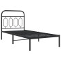 Bed frame with black metal headboard 80x200 cm by , Beds and slatted bases - Ref: Foro24-377108, Price: 72,60 €, Discount: %