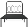 Bed frame with black metal headboard 80x200 cm by , Beds and slatted bases - Ref: Foro24-377108, Price: 72,60 €, Discount: %