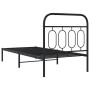 Bed frame with black metal headboard 80x200 cm by , Beds and slatted bases - Ref: Foro24-377108, Price: 72,60 €, Discount: %