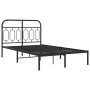 Bed frame with black metal headboard 120x200 cm by , Beds and slatted bases - Ref: Foro24-377115, Price: 110,67 €, Discount: %