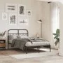 Estructura de cama con cabecero metal negro 120x200 cm de , Camas y somieres - Ref: Foro24-377115, Precio: 108,57 €, Descuent...