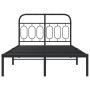 Bed frame with black metal headboard 120x200 cm by , Beds and slatted bases - Ref: Foro24-377115, Price: 110,67 €, Discount: %