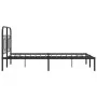 Bed frame with black metal headboard 120x200 cm by , Beds and slatted bases - Ref: Foro24-377115, Price: 108,48 €, Discount: %