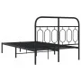 Estructura de cama con cabecero metal negro 120x200 cm de , Camas y somieres - Ref: Foro24-377115, Precio: 108,57 €, Descuent...