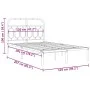 Bed frame with black metal headboard 120x200 cm by , Beds and slatted bases - Ref: Foro24-377115, Price: 108,48 €, Discount: %