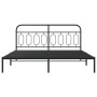 Bed frame with black metal headboard 160x200 cm by , Beds and slatted bases - Ref: Foro24-377120, Price: 129,14 €, Discount: %