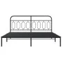 Bed frame with black metal headboard 160x200 cm by , Beds and slatted bases - Ref: Foro24-377120, Price: 126,74 €, Discount: %