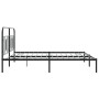Bed frame with black metal headboard 160x200 cm by , Beds and slatted bases - Ref: Foro24-377120, Price: 129,14 €, Discount: %