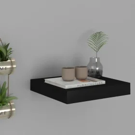 Black MDF floating wall shelf 23x23.5x3.8 cm by vidaXL, Shelves and shelves - Ref: Foro24-323823, Price: 23,32 €, Discount: %