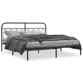 Bettgestell mit schwarzem Metallkopfteil 183x213 cm von , Betten und Lattenroste - Ref: Foro24-377122, Preis: 113,82 €, Rabat...