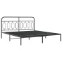 Bed frame with black metal headboard 183x213 cm by , Beds and slatted bases - Ref: Foro24-377122, Price: 113,82 €, Discount: %