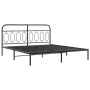 Bed frame with black metal headboard 183x213 cm by , Beds and slatted bases - Ref: Foro24-377122, Price: 112,63 €, Discount: %