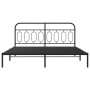 Bed frame with black metal headboard 183x213 cm by , Beds and slatted bases - Ref: Foro24-377122, Price: 113,82 €, Discount: %