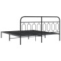 Bed frame with black metal headboard 183x213 cm by , Beds and slatted bases - Ref: Foro24-377122, Price: 113,82 €, Discount: %