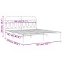 Bed frame with black metal headboard 183x213 cm by , Beds and slatted bases - Ref: Foro24-377122, Price: 113,82 €, Discount: %