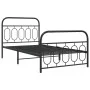 Bed frame with black metal headboard and footboard 100x190cm by , Beds and slatted bases - Ref: Foro24-377129, Price: 74,71 €...