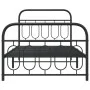 Bed frame with black metal headboard and footboard 100x190cm by , Beds and slatted bases - Ref: Foro24-377129, Price: 74,71 €...