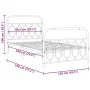 Bed frame with black metal headboard and footboard 100x190cm by , Beds and slatted bases - Ref: Foro24-377129, Price: 74,71 €...