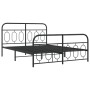 Bed frame with black metal headboard and footboard 135x190 cm by , Beds and slatted bases - Ref: Foro24-377134, Price: 118,89...
