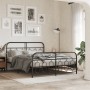 Estructura de cama cabecero y estribo metal negro 135x190 cm de , Camas y somieres - Ref: Foro24-377134, Precio: 118,81 €, De...