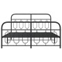 Bed frame with black metal headboard and footboard 135x190 cm by , Beds and slatted bases - Ref: Foro24-377134, Price: 118,89...