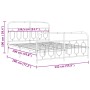 Bed frame with black metal headboard and footboard 135x190 cm by , Beds and slatted bases - Ref: Foro24-377134, Price: 118,89...