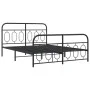Bed frame with black metal headboard and footboard 140x200 cm by , Beds and slatted bases - Ref: Foro24-377136, Price: 141,18...