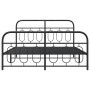 Bed frame with black metal headboard and footboard 140x200 cm by , Beds and slatted bases - Ref: Foro24-377136, Price: 143,58...