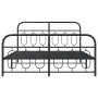 Bed frame with black metal headboard and footboard 140x200 cm by , Beds and slatted bases - Ref: Foro24-377136, Price: 141,18...