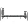 Bed frame with black metal headboard and footboard 140x200 cm by , Beds and slatted bases - Ref: Foro24-377136, Price: 141,18...