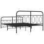 Bed frame with black metal headboard and footboard 140x200 cm by , Beds and slatted bases - Ref: Foro24-377136, Price: 143,58...