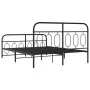 Bed frame with black metal headboard and footboard 140x200 cm by , Beds and slatted bases - Ref: Foro24-377136, Price: 141,18...