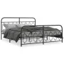 Bed frame with black metal headboard and footboard 193x203 cm by , Beds and slatted bases - Ref: Foro24-377141, Price: 153,25...