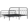 Bed frame with black metal headboard and footboard 193x203 cm by , Beds and slatted bases - Ref: Foro24-377141, Price: 155,73...