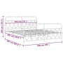 Estructura de cama cabecero y estribo metal negro 193x203 cm de , Camas y somieres - Ref: Foro24-377141, Precio: 155,63 €, De...