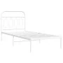 Metal bed frame with white headboard 80x200 cm by , Beds and slatted bases - Ref: Foro24-377157, Price: 72,81 €, Discount: %