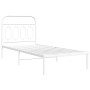 Metallbettgestell mit weißem Kopfteil 80x200 cm von , Betten und Lattenroste - Ref: Foro24-377157, Preis: 73,94 €, Rabatt: %