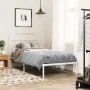 Metal bed frame with white headboard 80x200 cm by , Beds and slatted bases - Ref: Foro24-377157, Price: 72,81 €, Discount: %