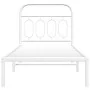 Metal bed frame with white headboard 80x200 cm by , Beds and slatted bases - Ref: Foro24-377157, Price: 72,81 €, Discount: %