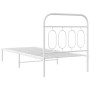 Metallbettgestell mit weißem Kopfteil 80x200 cm von , Betten und Lattenroste - Ref: Foro24-377157, Preis: 73,94 €, Rabatt: %