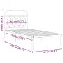 Metal bed frame with white headboard 80x200 cm by , Beds and slatted bases - Ref: Foro24-377157, Price: 72,81 €, Discount: %