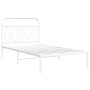 Metallbettgestell mit weißem Kopfteil 100x190 cm von , Betten und Lattenroste - Ref: Foro24-377160, Preis: 69,09 €, Rabatt: %