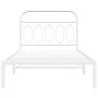 Metallbettgestell mit weißem Kopfteil 100x190 cm von , Betten und Lattenroste - Ref: Foro24-377160, Preis: 68,12 €, Rabatt: %