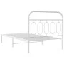 Metallbettgestell mit weißem Kopfteil 100x190 cm von , Betten und Lattenroste - Ref: Foro24-377160, Preis: 68,12 €, Rabatt: %