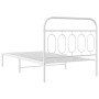 Metallbettgestell mit weißem Kopfteil 100x190 cm von , Betten und Lattenroste - Ref: Foro24-377160, Preis: 69,09 €, Rabatt: %