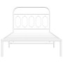 Estructura de cama de metal con cabecero blanco 107x203 cm de , Camas y somieres - Ref: Foro24-377162, Precio: 77,16 €, Descu...